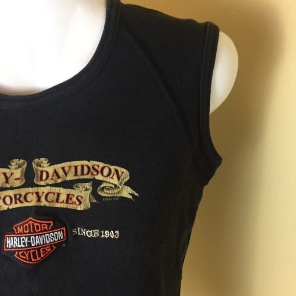 HARLEY DAVIDSON WOMENS SMALL T-SHIRT CAPED SLEEVE - Picture 5 of 8